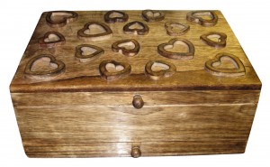 Mango Wood Heart Design Vanity Jewellery Box