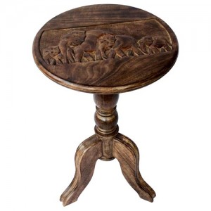 Mango Wood Wine Table Elephant Design