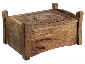 Mango Wood Elephant Design Jewellery Trinket Box