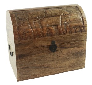 Mango Wood Elephant Design Wine Box