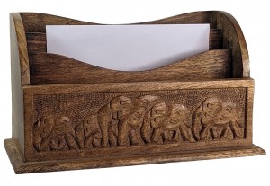 Mango Wood Elephant Letter Rack 33.3cm