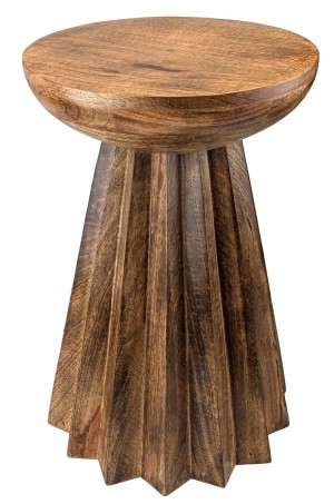 Mango Wood Side Stool / Table Star Base Round Top - 50cm
