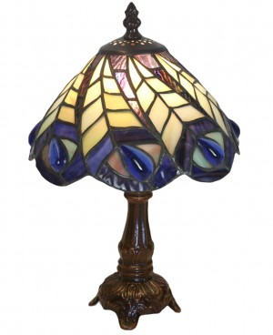 Peacock Tiffany Table Lamp - 30cm