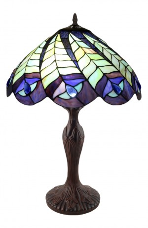 Peacock Tiffany Table Lamp - 58cm