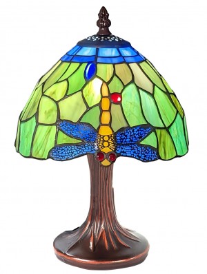 Dragonfly Tiffany Table Lamp 30cm  (Small) + Free Incandescent Bulb 