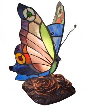 Butterfly Tiffany Table Lamp 23cm + Free Incandescent Bulb