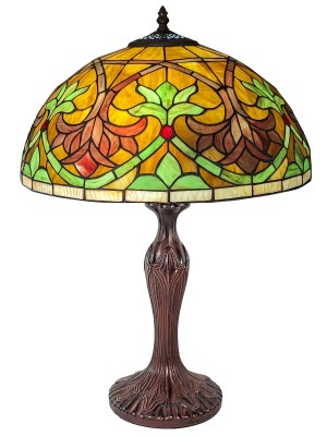 Fleur De Lys Tiffany Table Lamp 59cm (Large) + Free Incandescent Bulb