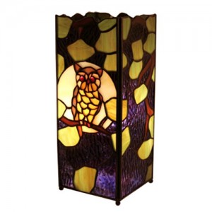 Owl Square Tiffany Lamp 27cm + Free Bulb