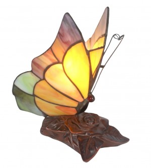 Butterfly Design Tiffany Lamp Amber + Free Bulb