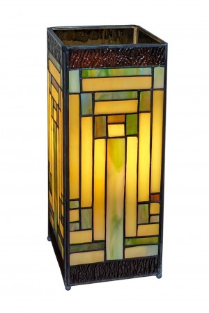 Art Deco Design Square Tiffany Lamp Free Bulb 27.5cm