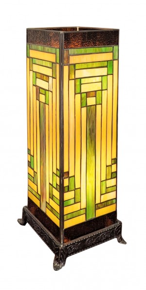 Art Deco Design Square Tiffany Lamp Free Bulb 47cm