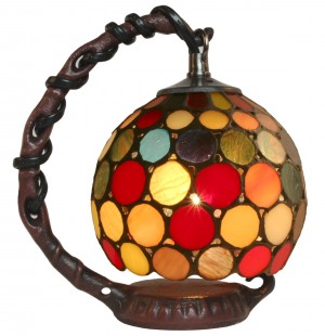 Tiffany Style Spot Hanging Shade Table Lamp 19cm + Free Bulb