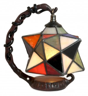 Hanging Star Tiffany Style Table Lamp + Free Bulb
