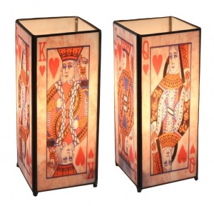 Playing Cards Square Lamp Screen Printed - 27cm + Free Bulbs