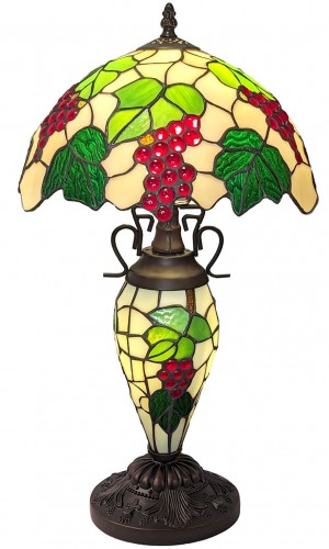 Double Lamp With Resin Base - 56cm Medium - Grape Design + Free Bulbs
