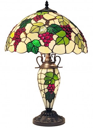 Double Lamp With Resin Base 60cm Large - Grape Design + Free Bulbs