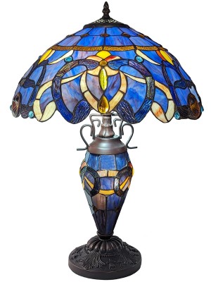 Art Nouveau Double Lamp With Resin Base 60cm Large - New Design + Free Bulbs