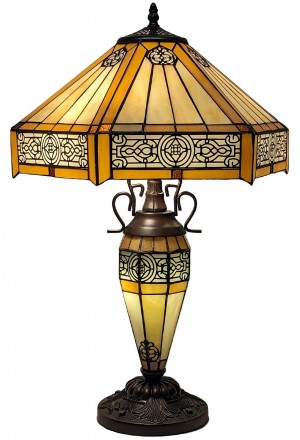 Double Lamp With Resin Base 60cm Large - Art Deco Design + Free Bulbs
