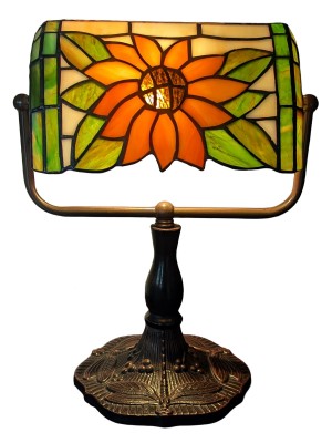 Bankers Lamp - Sunflower Design 33cm + Free Bulb