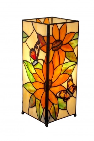 Sunflower and Butterfly Square Lamp 27cm + Free Bulb