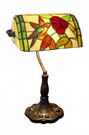 Bankers Lamp - Humming Bird Design 37cm + Free Bulb