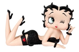 Betty Boop Lying Down (Black Glitter Dress) 20.5cm