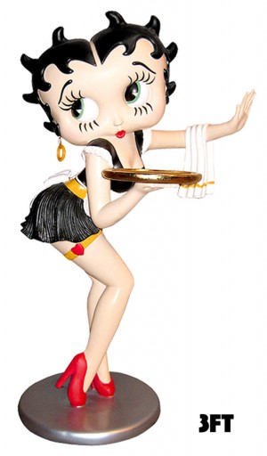 Large Betty Boop Waitress with Tray Black Dress - 3ft