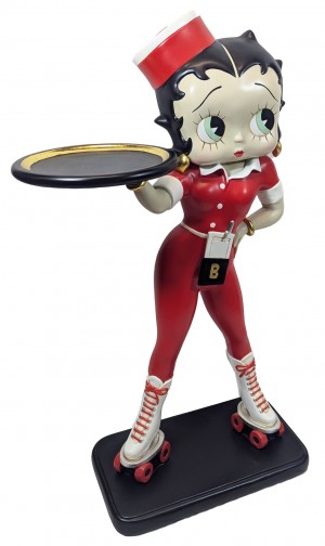 Large Betty Boop Rollerskate Waitress With Tray - 3ft
