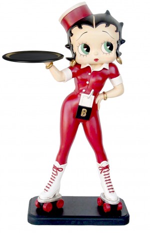 Large Betty Boop Rollerskate Waitress With Tray - 3ft