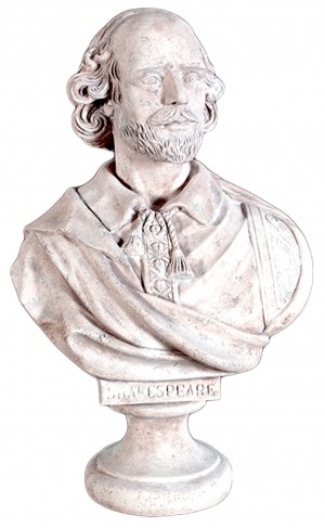 William Shakespeare Bust - Roman Stone Finish