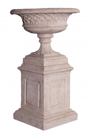 Eastwell Urn on Base - Roman Stone Finish