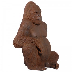 Silver Back Gorilla - 114cm - Rusty Finish