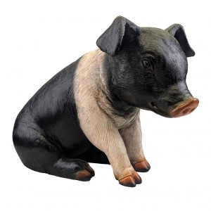 Sitting Piglet Sculpture - 37.5cm