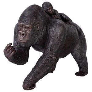 Life Size Female Gorilla & Baby Sculpture - 123cm