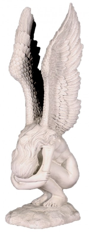 Life Size Remembrance & Redemption Angel Sculpture - 120cm - Roman Stone Finish