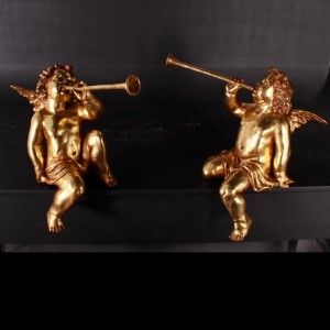 Cherubs Heralds - 43cm - Gold Leaf Finish