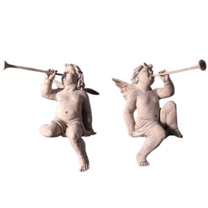 Cherubs Heralds - 43cm - Roman Stone Finish