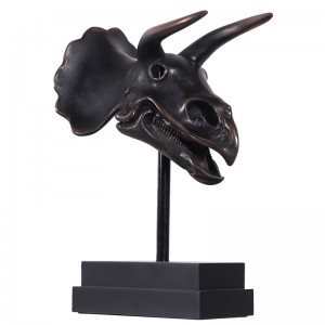 Triceratops Skull on Base - 59cm - Imperial Bronze Finish