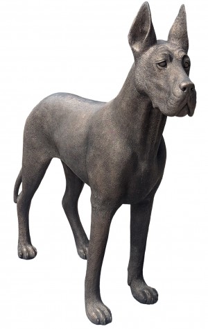 Great Dane Standing Polished Bronze Finish - 130cm