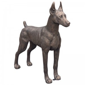 Standing Doberman - Bronze Finish - 109cm