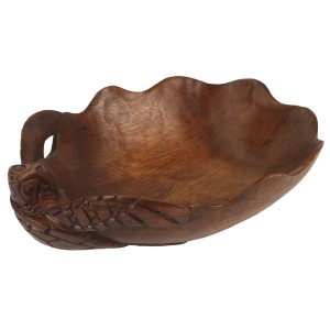 Hand Carved Suar Wood Turtle Bowl 30cm