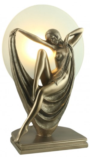 Art Deco Celia Figurine Table Lamp + Free Bulb