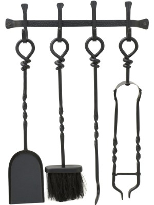 58cm Black Wall Hanging Wrought Iron Companion Set 