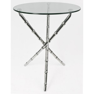 Aluminium Bamboo Table Glass Top - 50cm