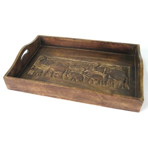 Mango Wood Elephant Design Tray