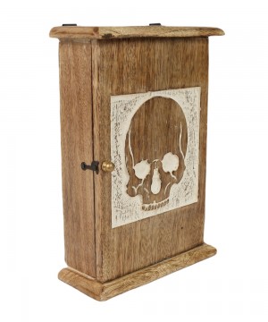 Mango Wood Key Box Skull Design