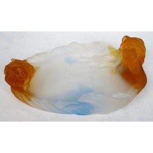 Crystal Glass Figures Bowl 29cm