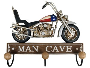Man Cave Motorcycle Hanger (3 Hooks) 29cm
