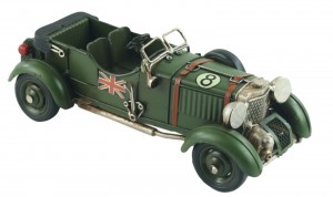 Vintage British Racing Green Car - 23cm