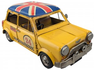 Yellow Rally Mini with Union Jack Roof 28cm